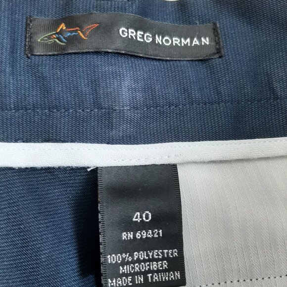 Vintage Greg Norman Men's Navy Blue Flat front Chino Golf Shorts Size 40 - Picture 7 of 8